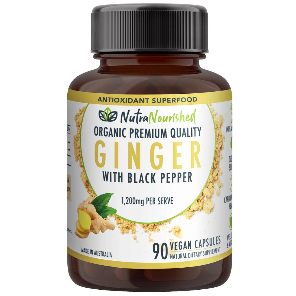 Ginger Capsules Organic Vegan - 90 Vegan Capsules | Nutra Nourished